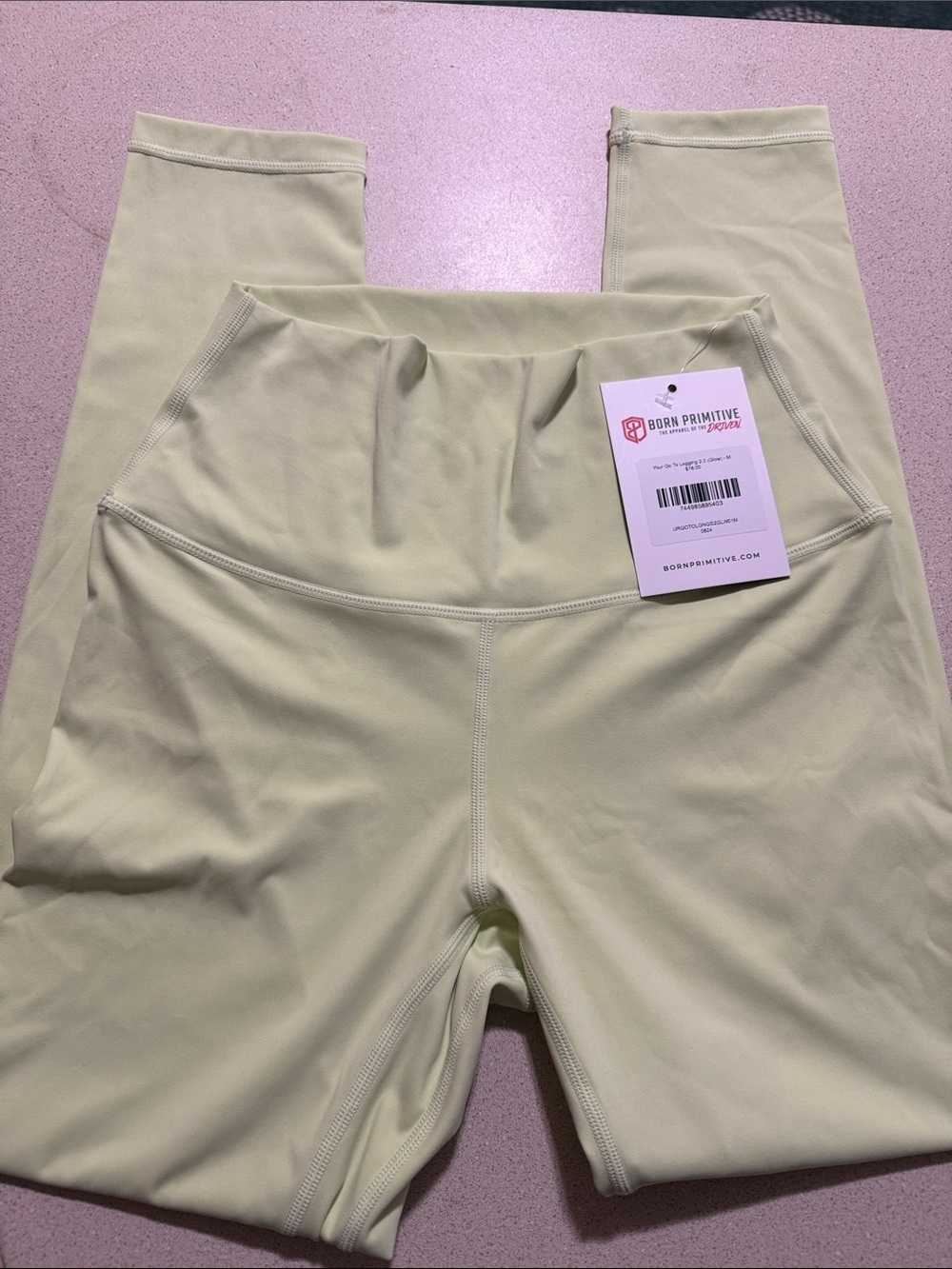 Born Primitive Pale Yellow High-Waist Active Leggings